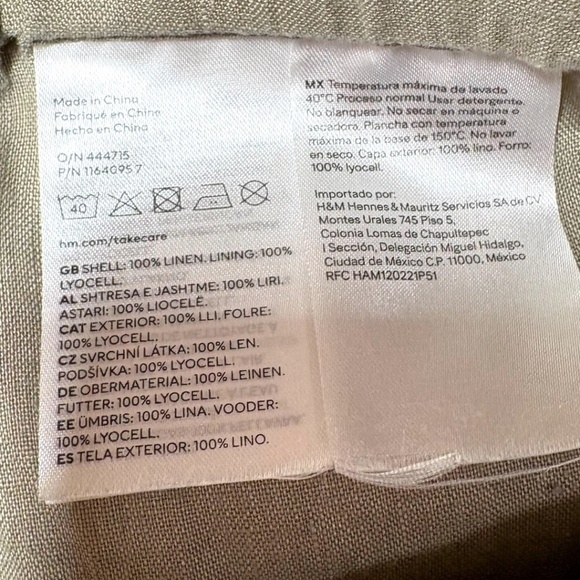 H & M 100% Linen Pull On Shorts Side Pockets Elasticized Waist Super Soft Sz 12 - Picture 9 of 10